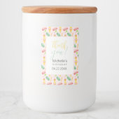 Schattige Zomerfeest Waterverf Illustratiepatroon Voedselcontainer Etiket (Voorkant)