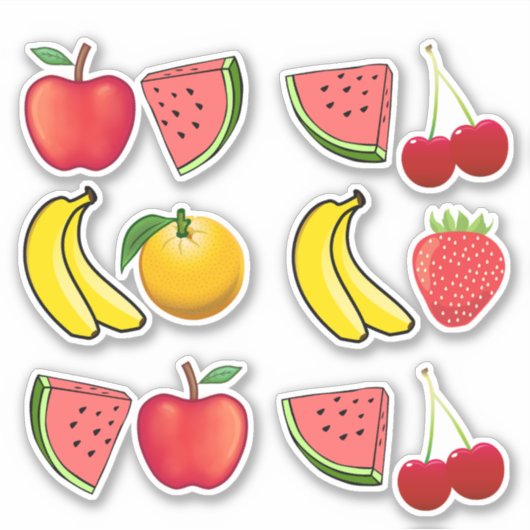 Schattige zomerfruit - Stickers voor kinderen op s (Voorkant)