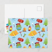 Schattige zomerkamp patroon briefkaart (Voorkant / Achterkant)