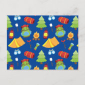 Schattige zomerkamp patroon briefkaart (Voorkant)