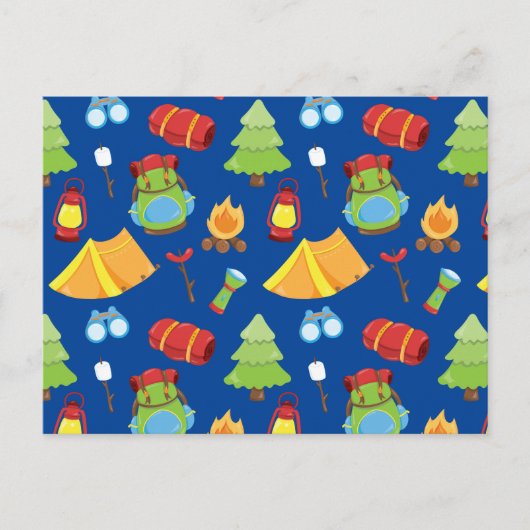 Schattige zomerkamp patroon briefkaart (Voorkant)