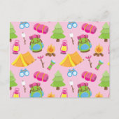 Schattige zomerkamp patroon briefkaart (Voorkant)