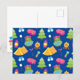 Schattige zomerkamp patroon briefkaart