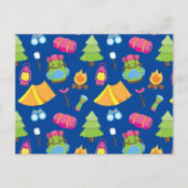 Schattige zomerkamp patroon briefkaart (Voorkant)