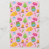 Schattige zomerkamp patroon briefpapier (Achterkant)