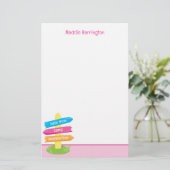 Schattige zomerkamp patroon briefpapier (Staand voorkant)