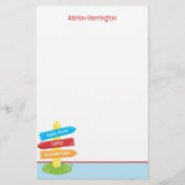 Schattige zomerkamp patroon briefpapier (Voorkant)