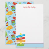 Schattige zomerkamp patroon briefpapier (Voorkant / Achterkant)