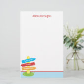 Schattige zomerkamp patroon briefpapier (Staand voorkant)