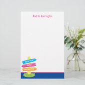 Schattige zomerkamp patroon briefpapier (Staand voorkant)