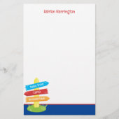 Schattige zomerkamp patroon briefpapier (Voorkant)