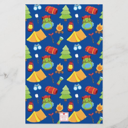 Schattige zomerkamp patroon briefpapier (Achterkant)