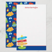 Schattige zomerkamp patroon