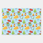 Schattige zomerkamp patroon inpakpapier vel (Voorkant)