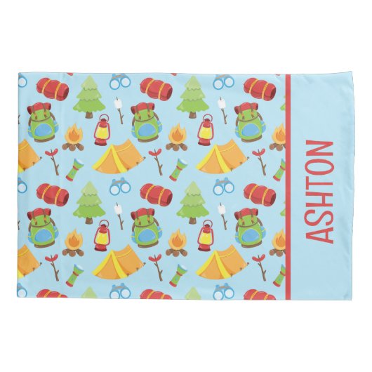 Schattige zomerkamp patroon kussensloop (Achterkant)