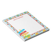 Schattige zomerkamp patroon notitieblok (Schuin)