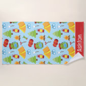 Schattige zomerkamp patroon strandlaken (Voorkant)