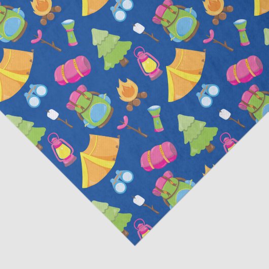 Schattige zomerkamp patroon tissuepapier (Detail)