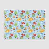 Schattige zomerkamp patroon tissuepapier (Voorkant)