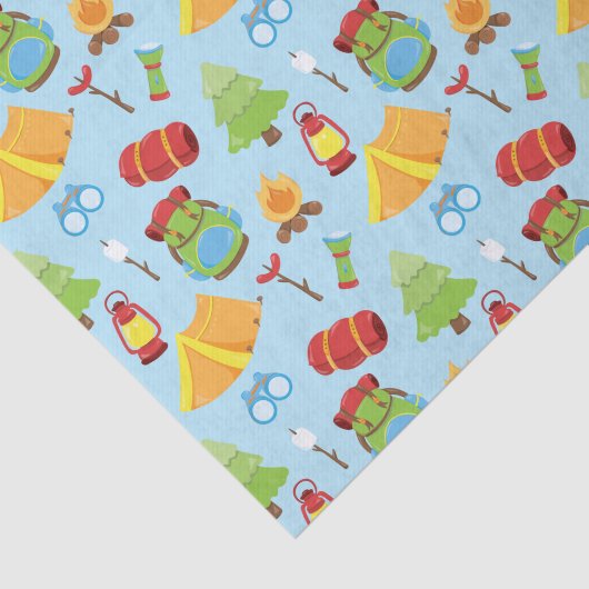 Schattige zomerkamp patroon tissuepapier (Detail)