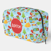 Schattige zomerkamp patroon toilettasje (Rechterhoek)