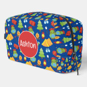 Schattige zomerkamp patroon toilettasje (Rechterhoek)