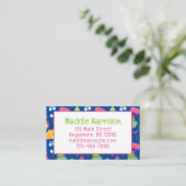 Schattige zomerkamp Pattern Contact Kaart Visitekaartje (Staand voorkant)