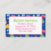 Schattige zomerkamp Pattern Contact Kaart Visitekaartje (Voorkant)