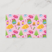 Schattige zomerkamp Pattern Contact Kaart Visitekaartje (Achterkant)