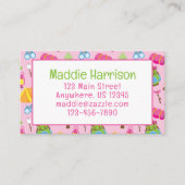 Schattige zomerkamp Pattern Contact Kaart Visitekaartje (Voorkant)