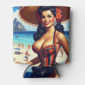 Schattige  Zomermeisje Blikjeskoeler (Voorkant)