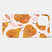 Schattige zomerpatroon met oranje peren. Case-Mate iPhone case (Achterkant (horizontaal))