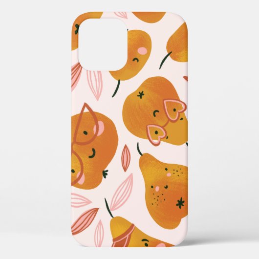 Schattige zomerpatroon met oranje peren. Case-Mate iPhone case (Achterkant)
