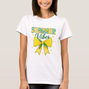 Schattige zomerse stemming citroen en madeliefjesb t-shirt