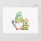 Schattige zomertuin kabouter met bloemen  briefkaart (Voorkant)