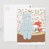  schattige zomervogel en teddybeer briefkaart (Voorkant / Achterkant)