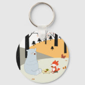 schattige zomervogel en teddybeer sleutelhanger (Voorkant)