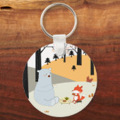 schattige zomervogel en teddybeer sleutelhanger (Voorkant)