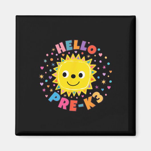Schattige zon hallo Pre-k3  Magneet (Voorkant)
