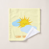 Schattige zon illustratie voor baby's en Kinderen Bad Handdoek (Wasdoekje)