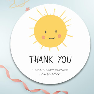 Schattige Zon Lachend Dank Je Ronde Sticker