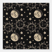     Schattige Zon Maan En Sterren Magisch Geslacht Behang (Voorkant)