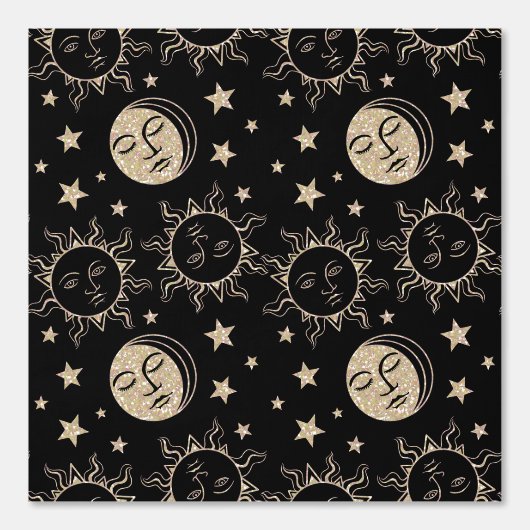     Schattige Zon Maan En Sterren Magisch Geslacht Behang (Voorkant)