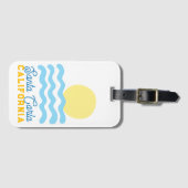 Schattige Zon & Zee Aanpasbaar met Uw Stad, Staat  Bagagelabel (Voorkant (horizontaal))