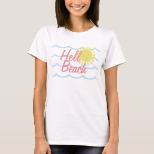 Schattige Zon Zomer Strandgolven T-shirt