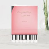 Schattige zondag voor roze roze piano kaart (Achterkant)