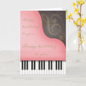 Schattige zondag voor roze roze piano kaart (Gele Bloem)