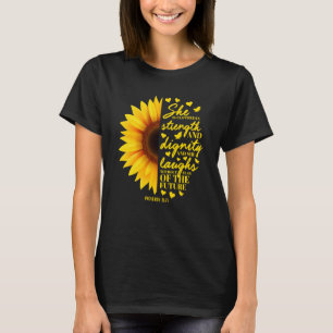 Schattige Zonnebloem Christelijk Bijbel Verse Vrou T-shirt