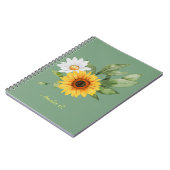 Schattige Zonnebloem & Daisy Notitieboek (Linkerzijde)