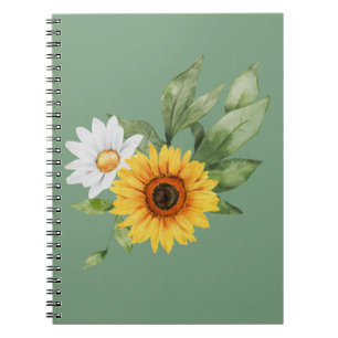 Schattige Zonnebloem & Daisy Notitieboek
